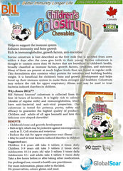 Bill Natural Sources Children's Colostrum tablets with whey protein; visible blend for amino acids.