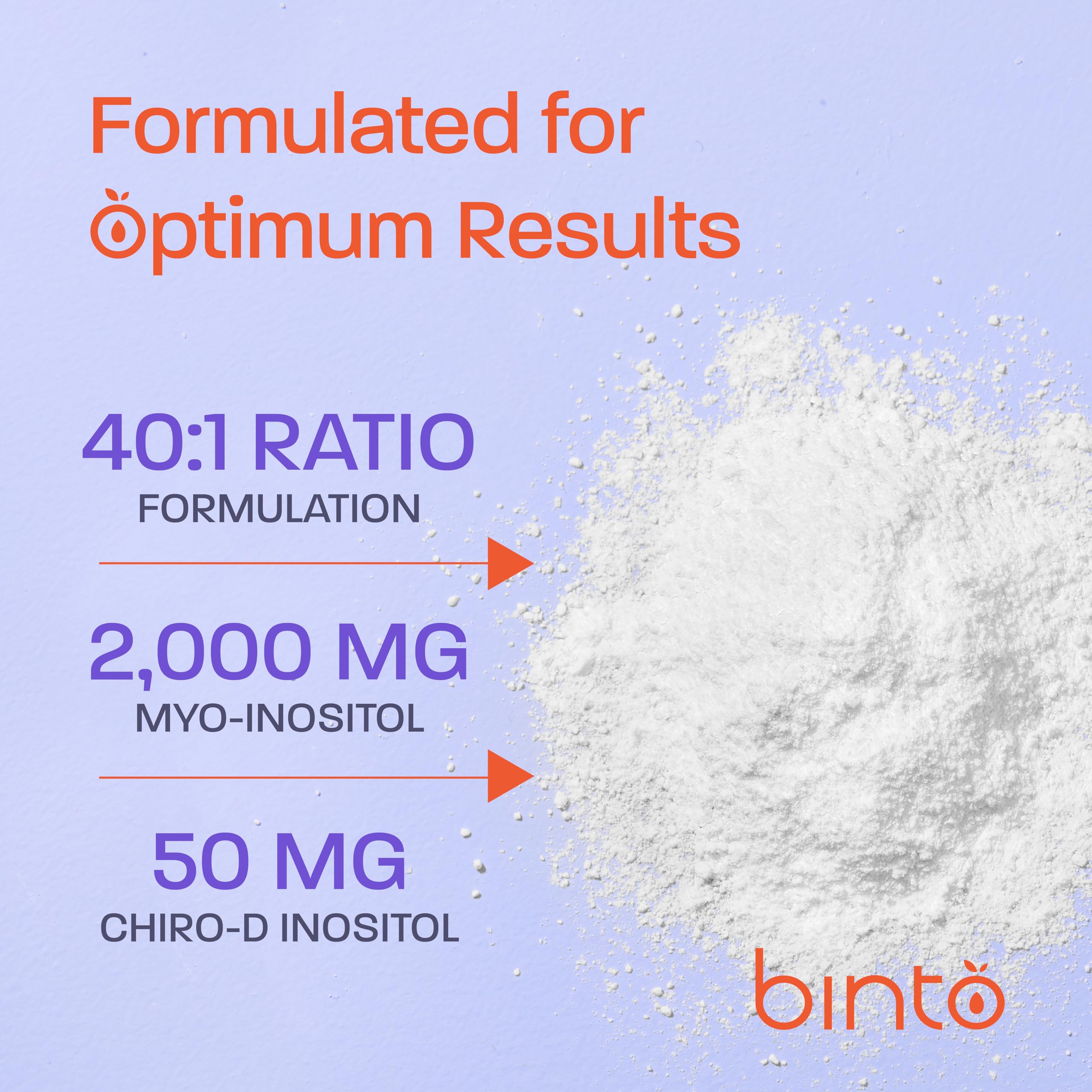 Binto Inositol powder dissolving in water for a smooth drink.