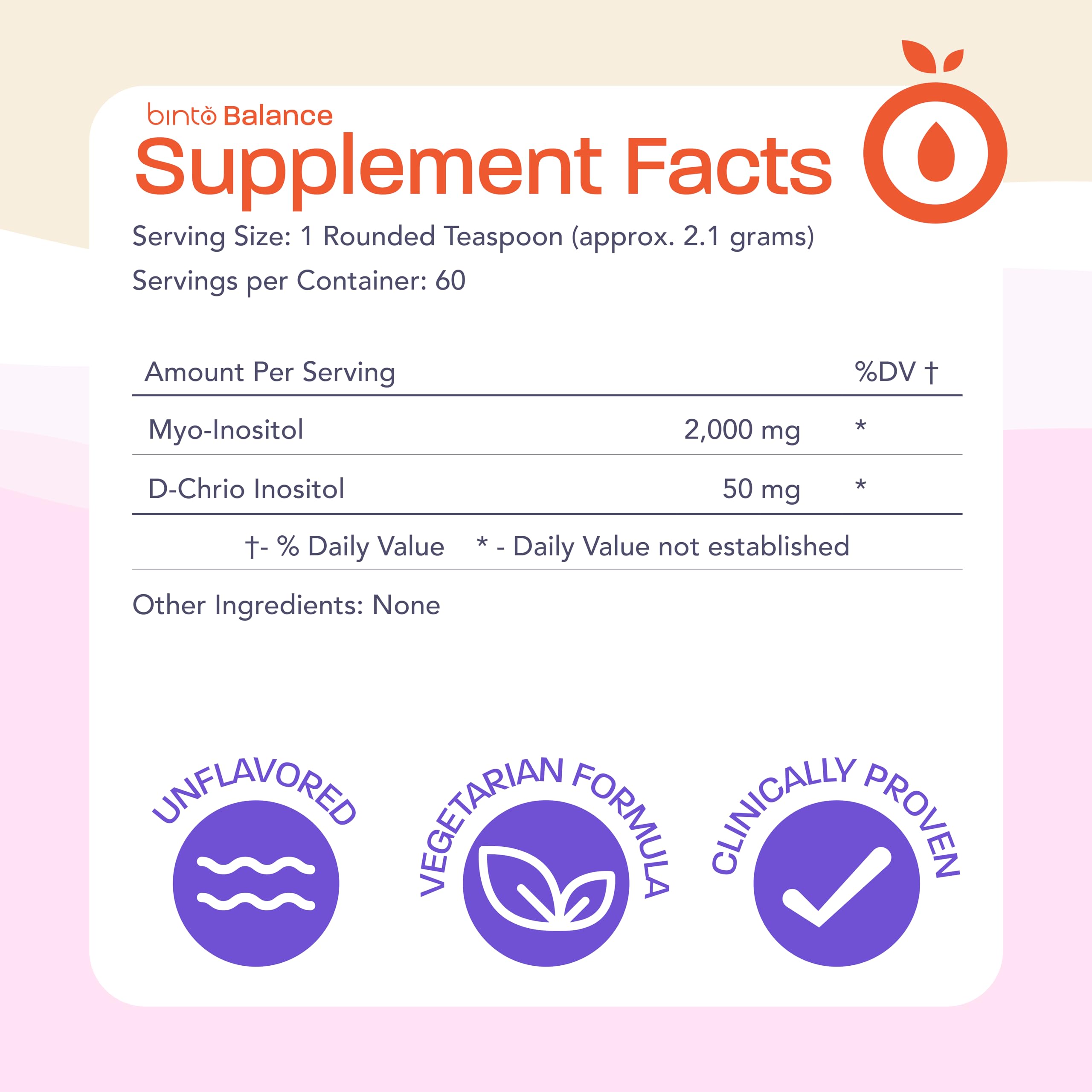 Binto Inositol powder scoop to measure precise servings.