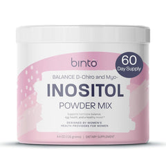 Binto Inositol powder tub for daily hormonal balance support.