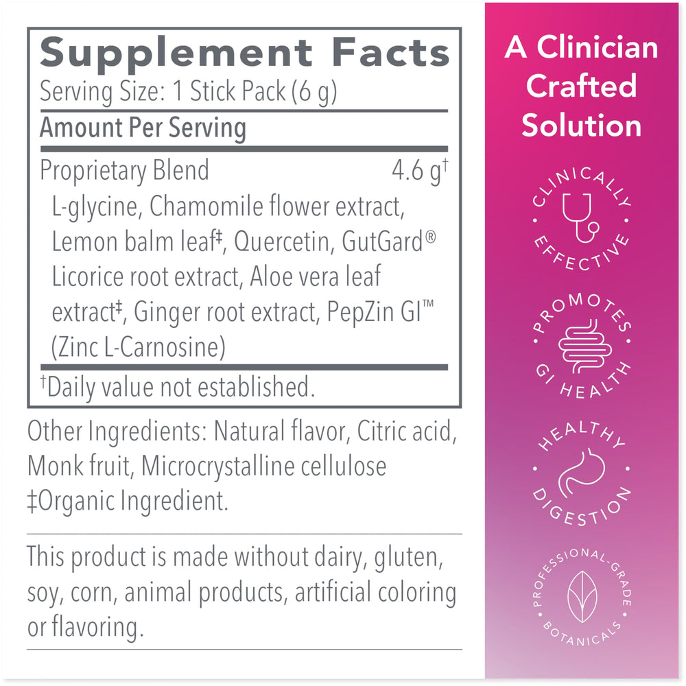 Biocidin Drink Mix GI InnerCalm glass with straw ready to sip