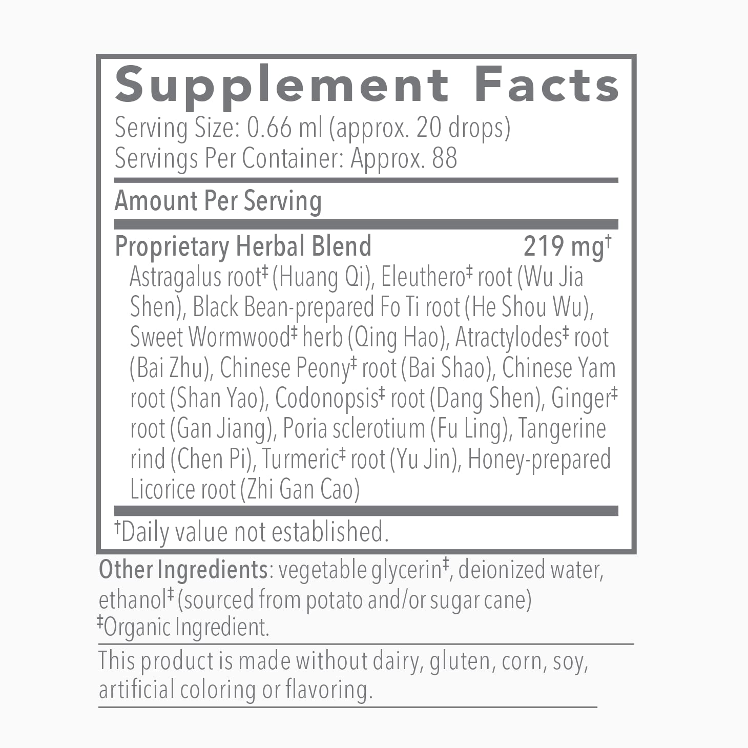 Bio-Botanical Research Biotonic Adaptogenic Tonic glass with elixir ready to drink