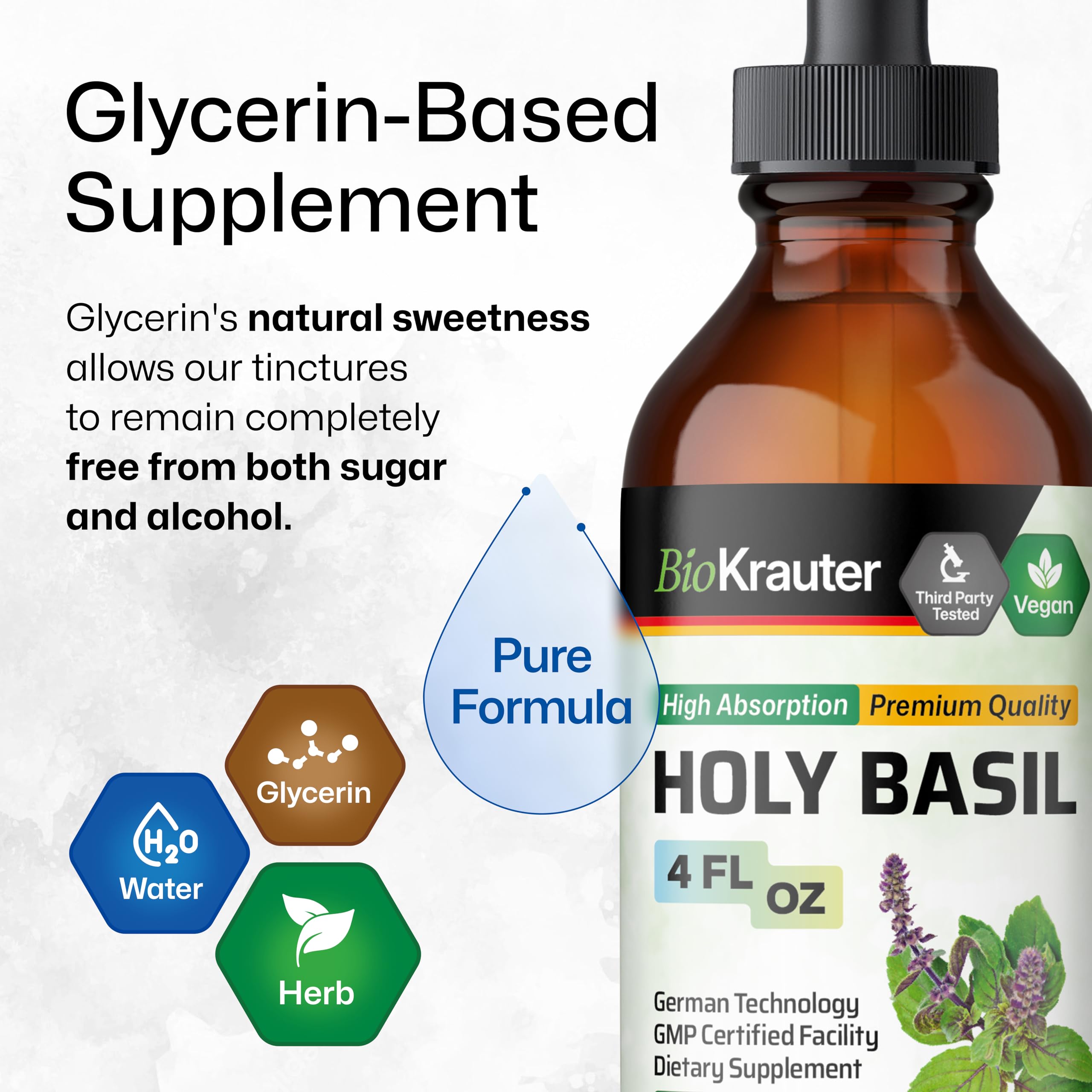 BIO KRAUTER alcohol-free label on bottle highlights clean formulation