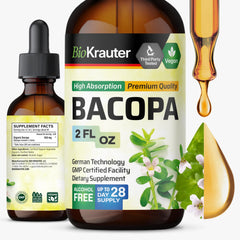 BIO KRAUTER Bacopa Monnieri drops bottle for daily brain support.