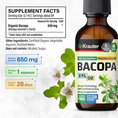 BIO KRAUTER Bacopa Monnieri drops liquid, smooth dosing.