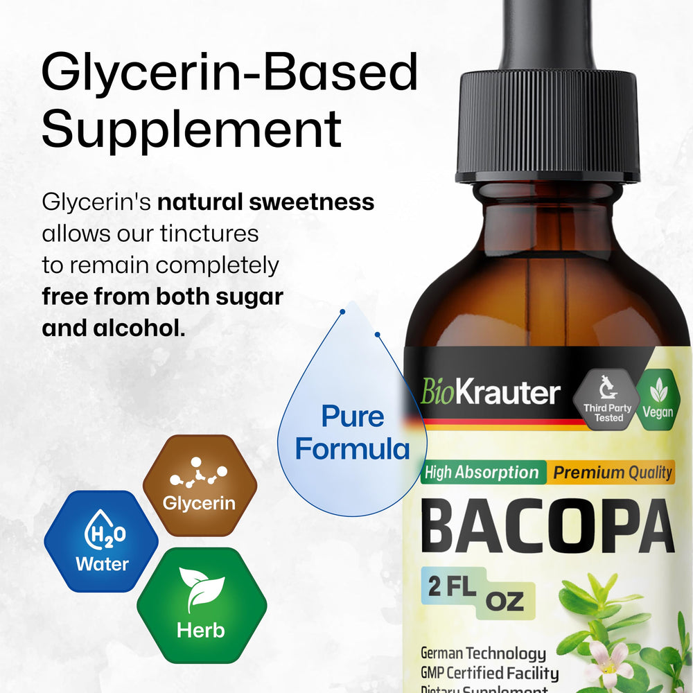 Shake before use for consistent dosing with BIO KRAUTER Bacopa drops.