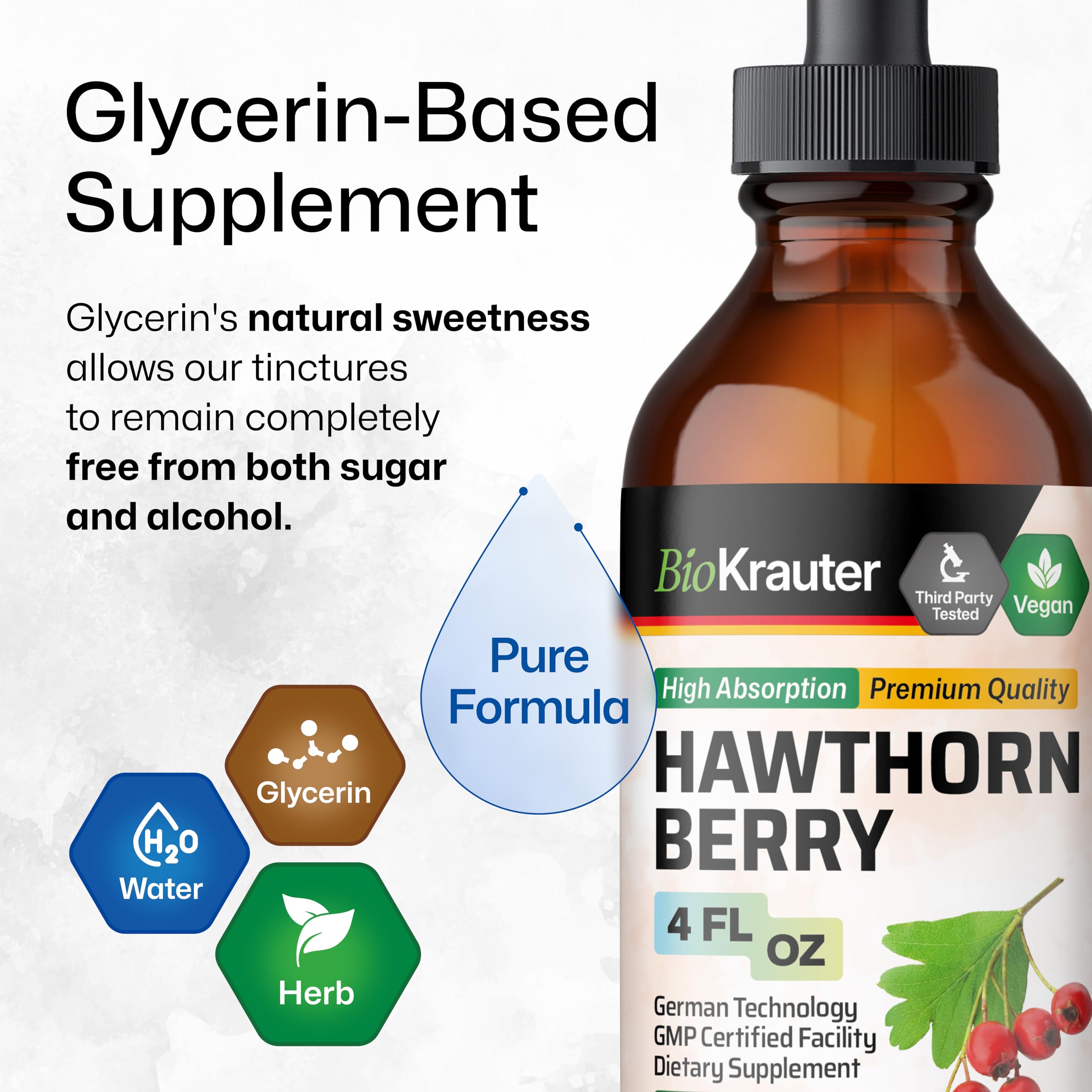German technology cue indicating quality in BIO KRAUTER packaging