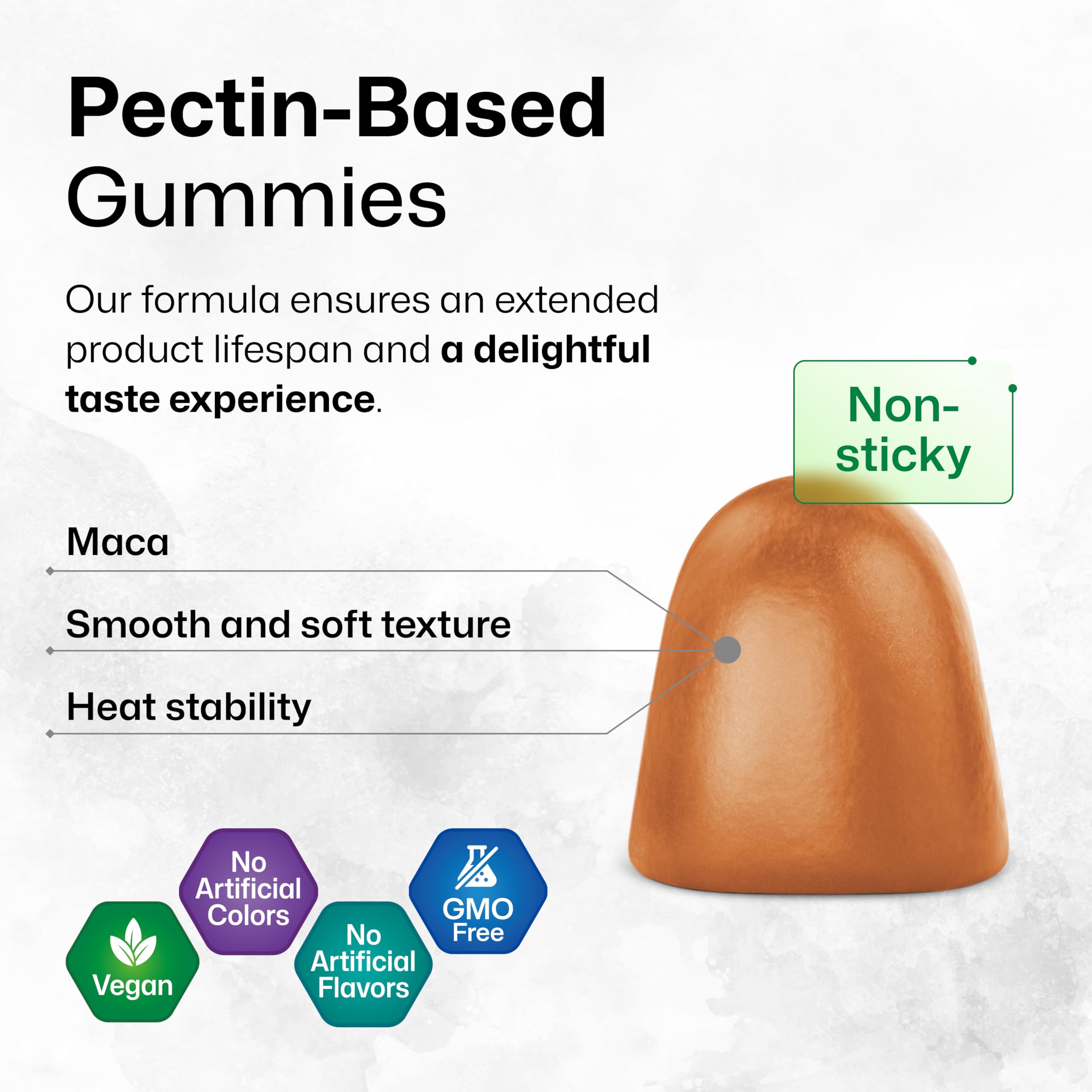 BioKrauter maca gummies packaging showing vegan ingredients and label details.