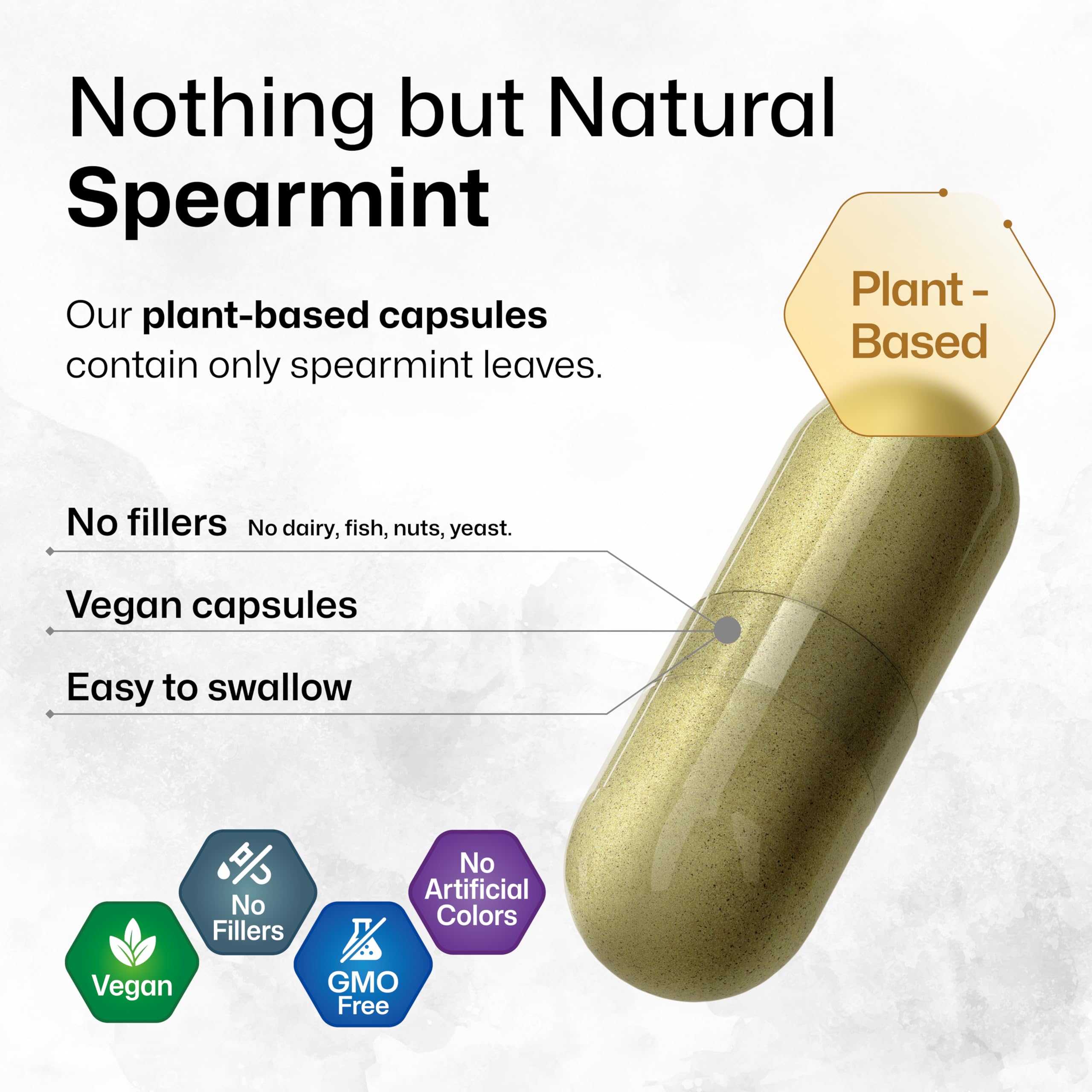 BIO KRAUTER Spearmint Capsules vegan cellulose capsules emphasize plant-based, cruelty-free intake.