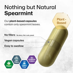 BIO KRAUTER Spearmint Capsules vegan cellulose capsules emphasize plant-based, cruelty-free intake.