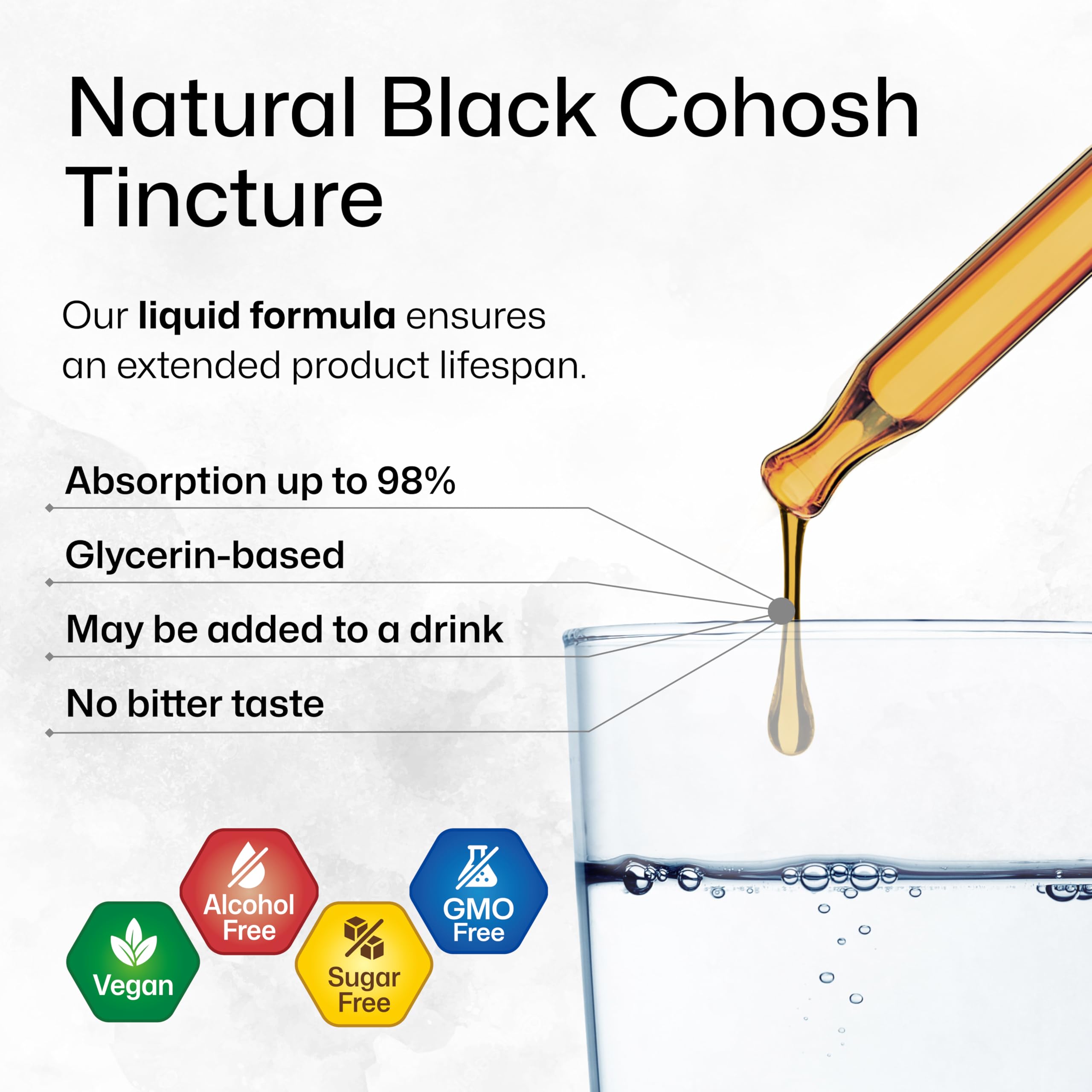 BIO KRAUTER tincture label close-up showing vegan and alcohol-free features