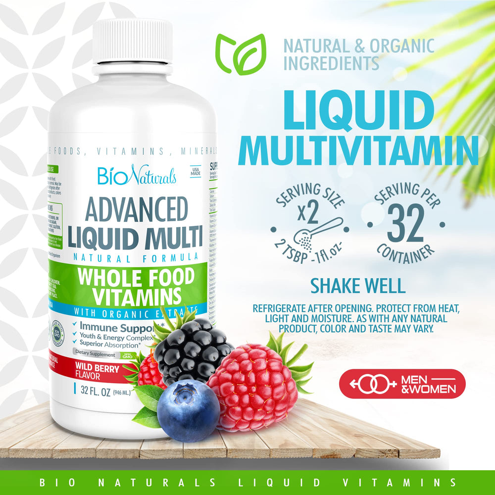 Bio Naturals acai-maca-spirulina image highlights natural vitality boosters.