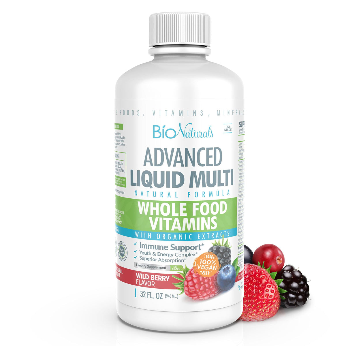 Bio Naturals Liquid Multi bottle front highlights comprehensive daily nutrition.
