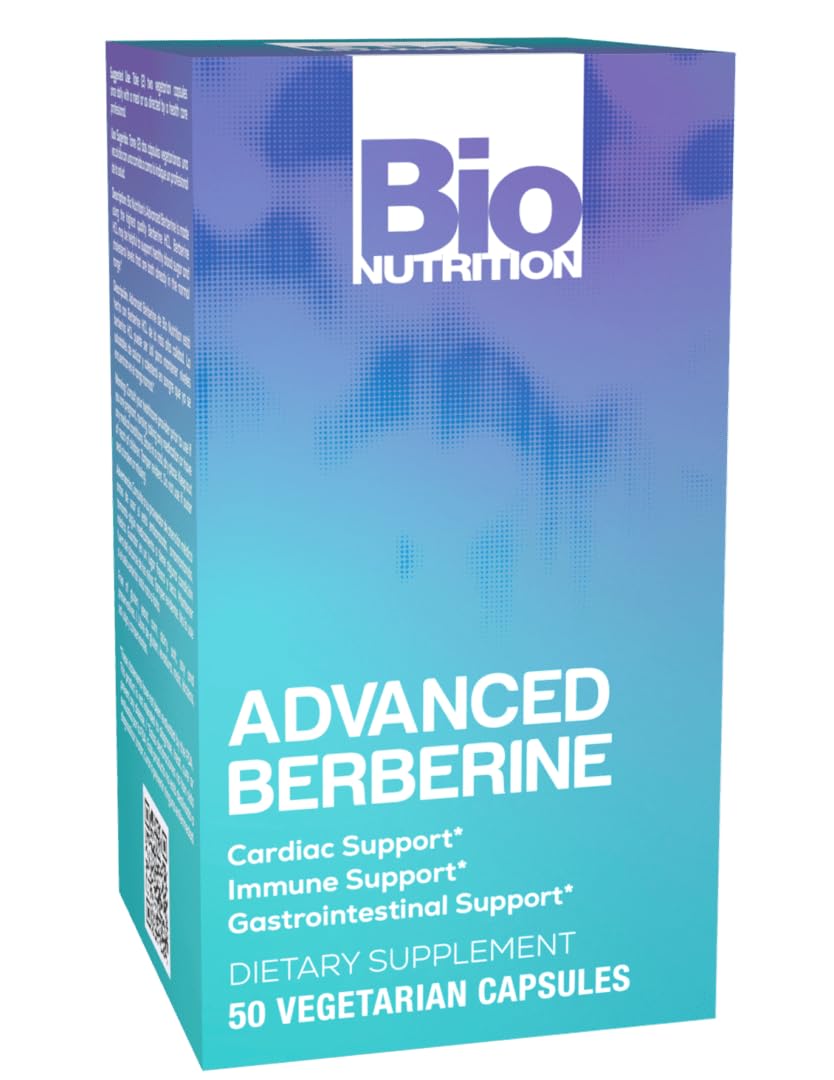 Bio Nutrition Berberine bottle with 50 vegetarian capsules for daily wellness.