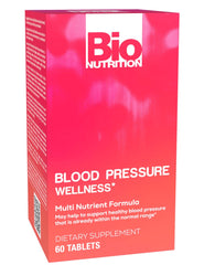 Bio Nutrition Blood Pressure Wellness Tabs bottle for easy daily support.