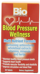 Bio Nutrition Blood Pressure Wellness Tabs packaging with 60-count bottle for wellness.