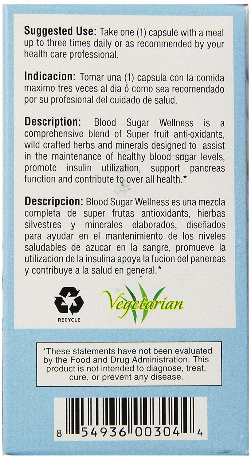 Bio Nutrition Blood Sugar Wellness bottle label close-up highlighting ingredients