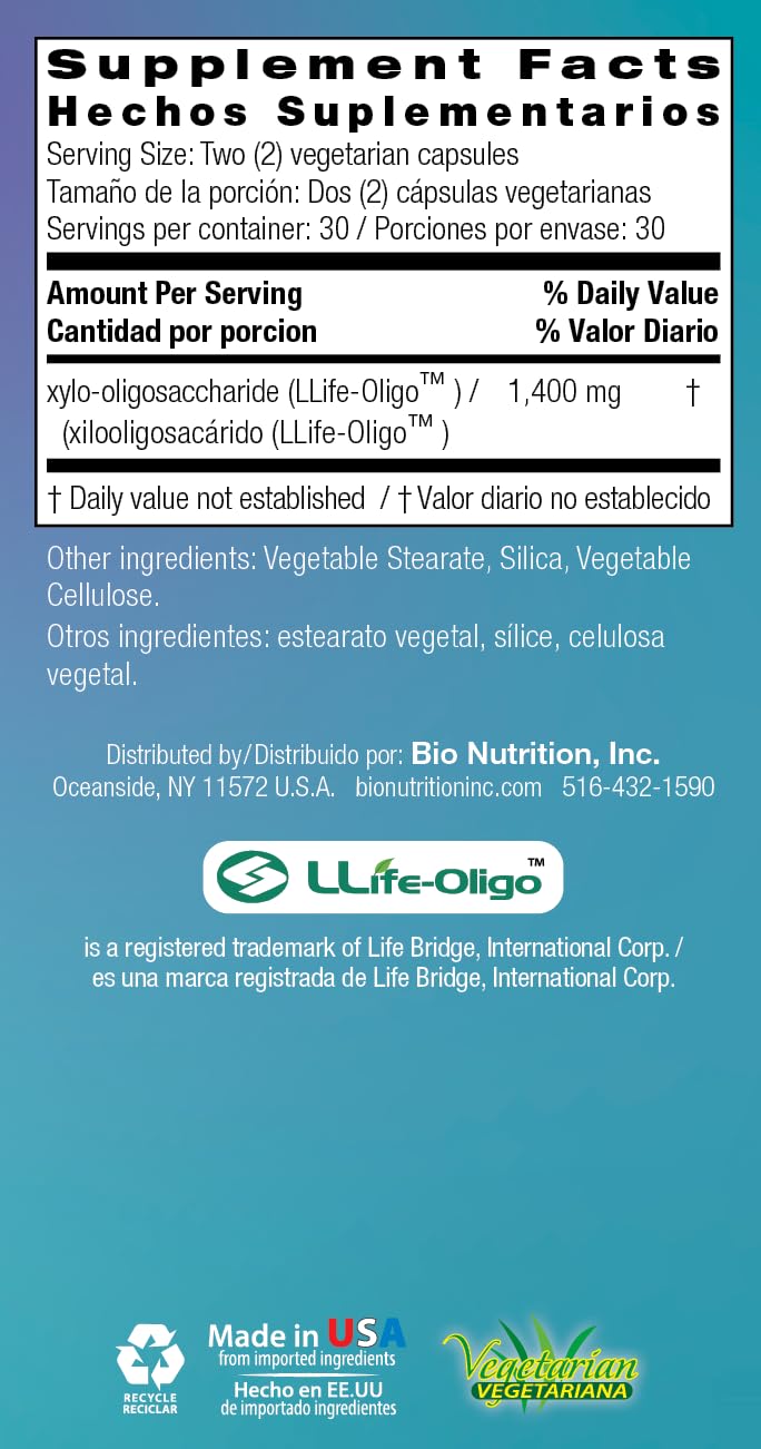Bio Nutrition Pre-Biotic Life Oligo XOS bottle held for daily wellness.