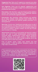 Bio Nutrition Standardized Saffron Vegi-Caps label and ingredients for vegetarian-friendly use