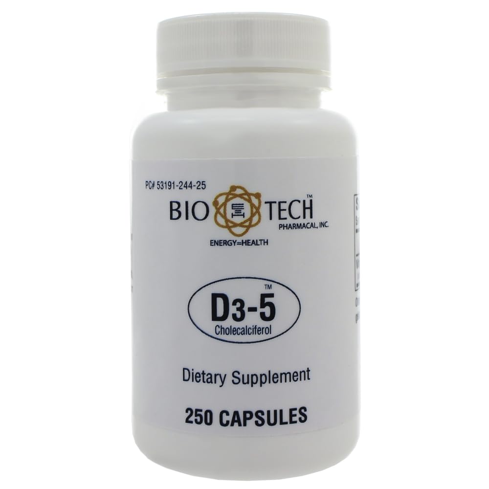 Bio-Tech D3-5 5000 IU capsules for everyday immune support and bone health