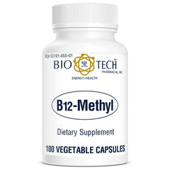 Bio-Tech Pharmacal B12-Methyl tablet stack, supports DNA synthesis and immune function.