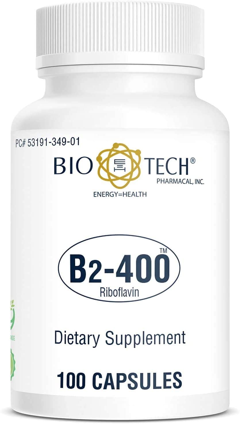 Bio-Tech Pharmacal B2-400 box and capsule arrangement suggests simple daily dosage