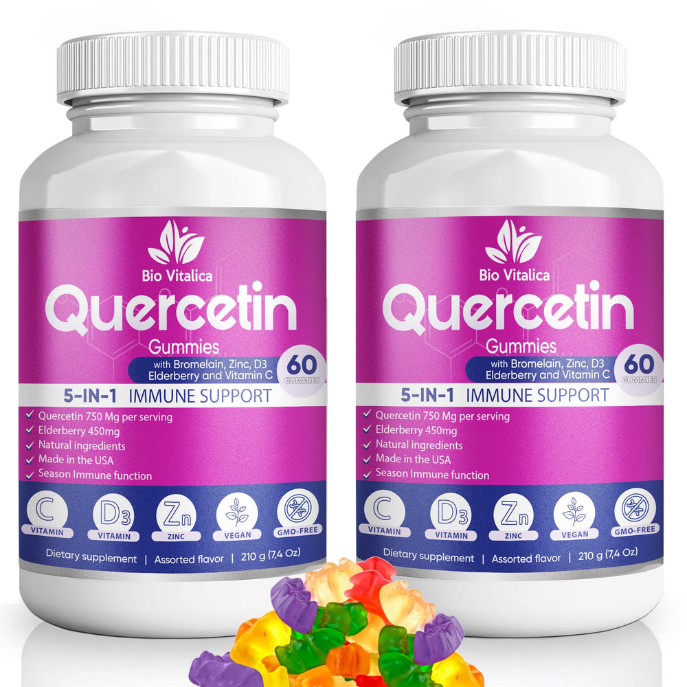 BioVitalica Quercetin Gummies bottle ready for daily immune support.