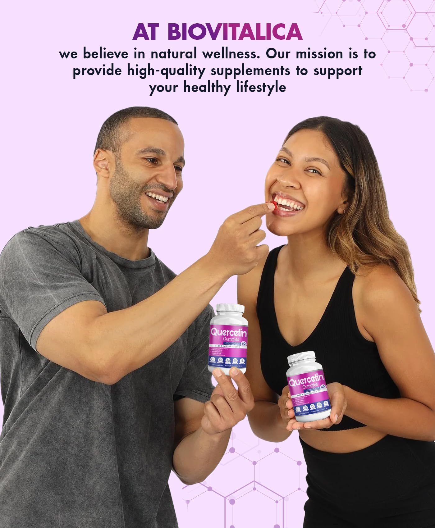 Gummies displayed on clean surface emphasizing vegan and gluten-free formula.