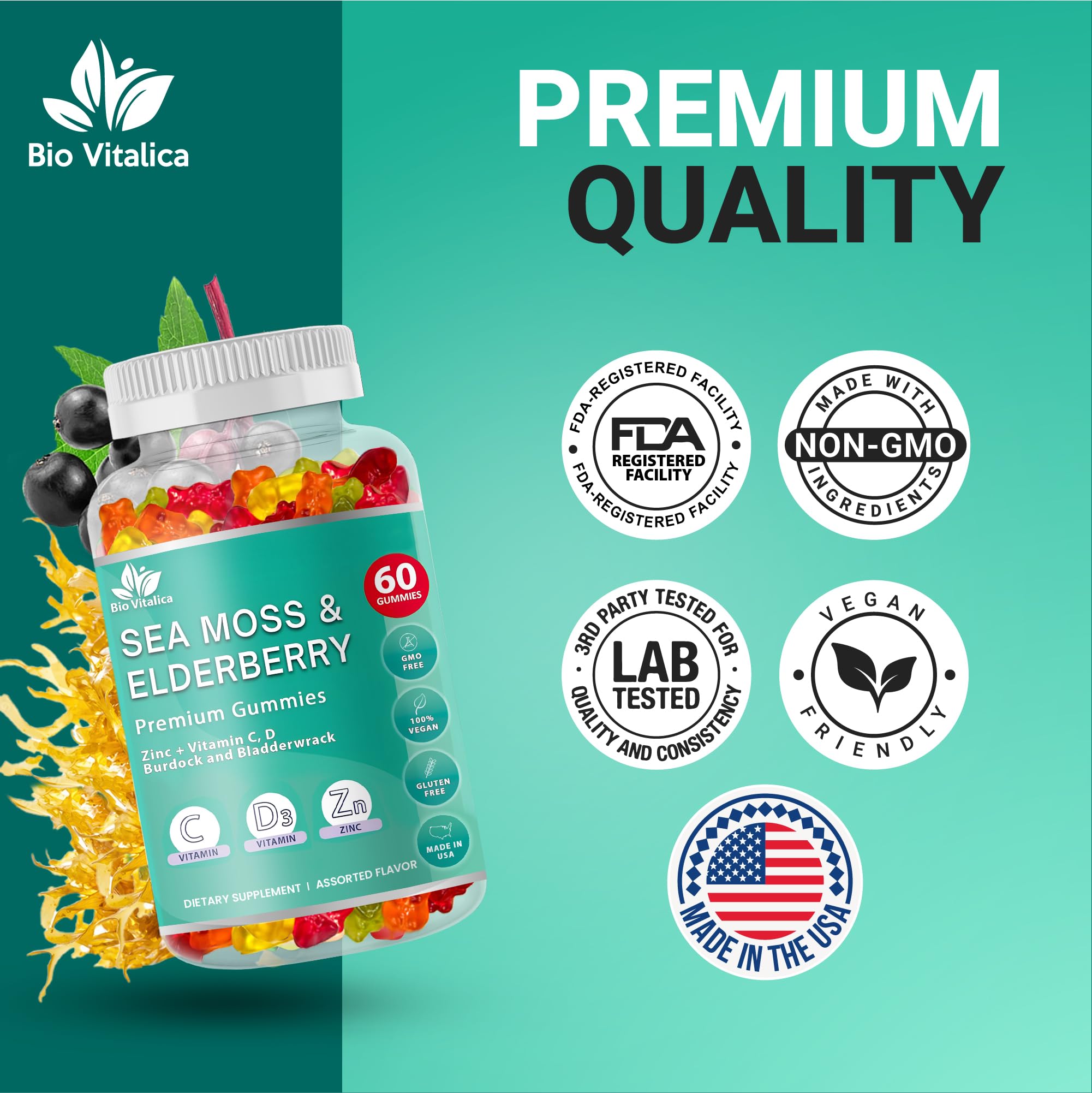 BIO VITALICA gummies on plate for daily wellness routine