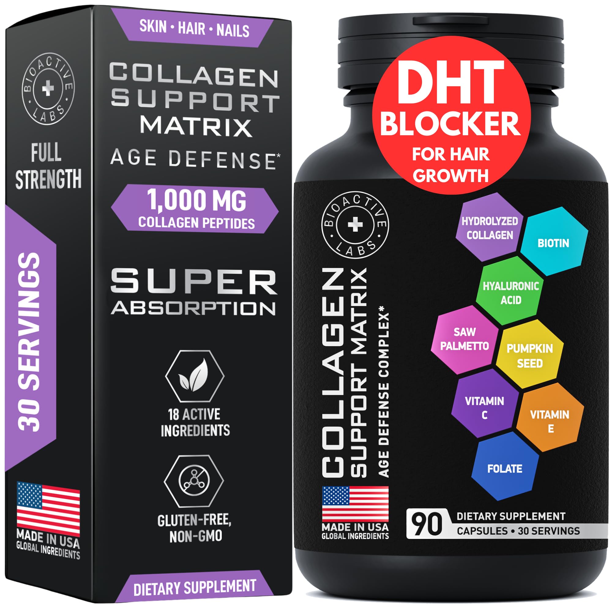 BIOACTIVE LABS Age Defense nutrition facts section supports transparent labeling.