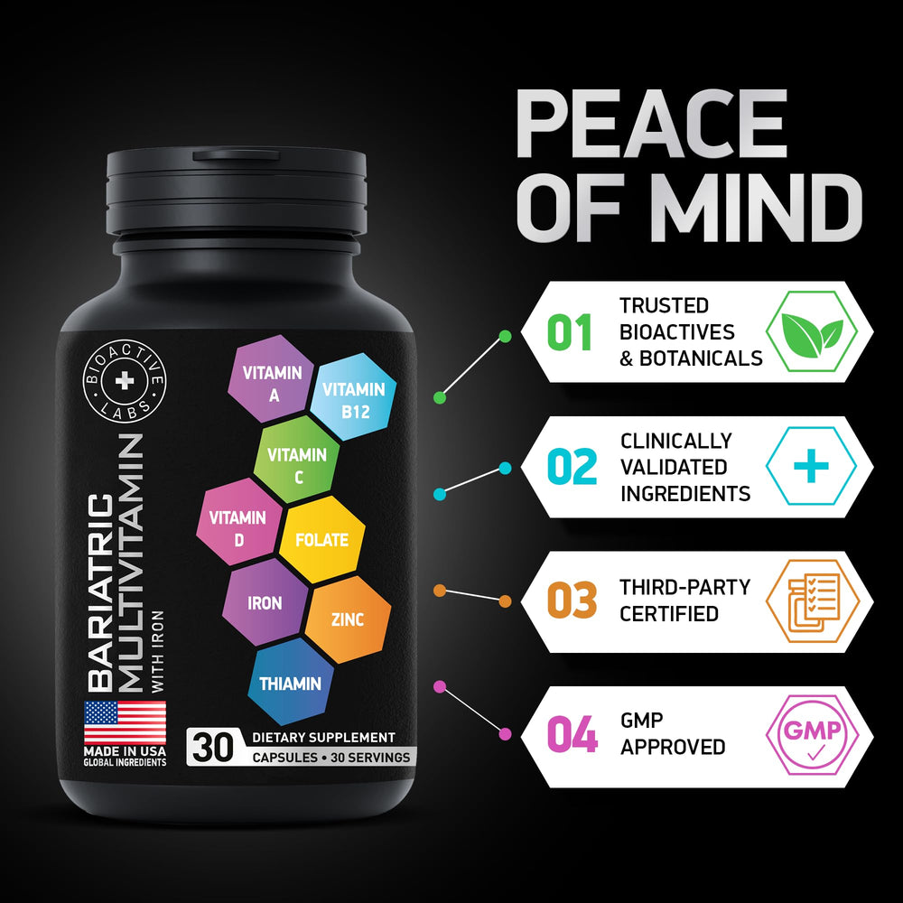 Bioactive Labs Bariatric Multivitamin capsules in a 30-pack for daily use.