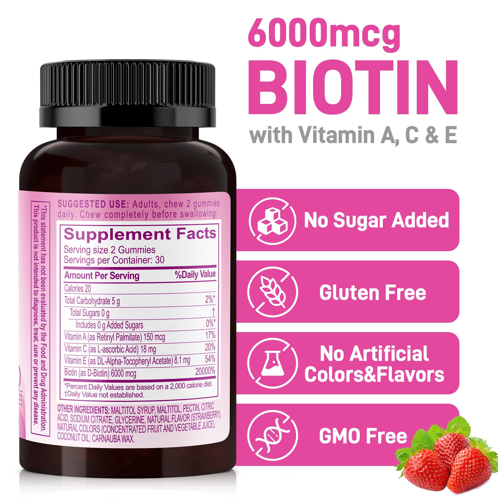 Biobor biotin gummies close-up showing texture for beauty use.