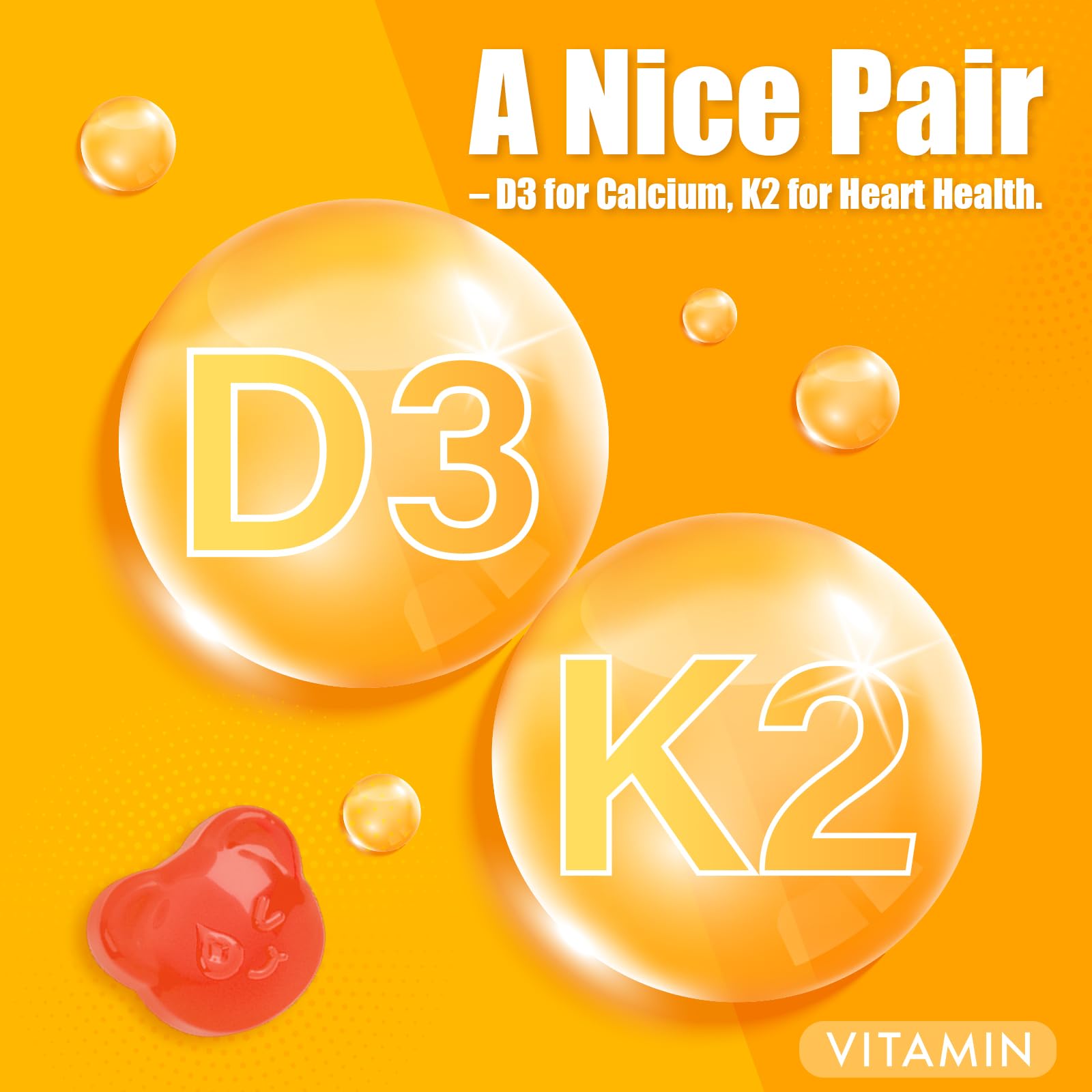 Biobor D3 K2 Gummies close-up label reveals nutrition details.