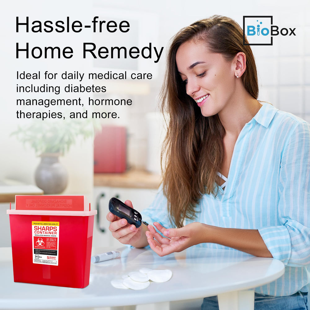 BioBox Sharps Container Large portable design, lightweight and easy to carry.