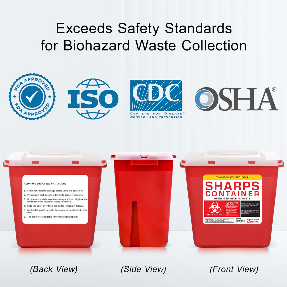 BioBox Sharps Container Large with locking mechanism ensures secure final disposal.
