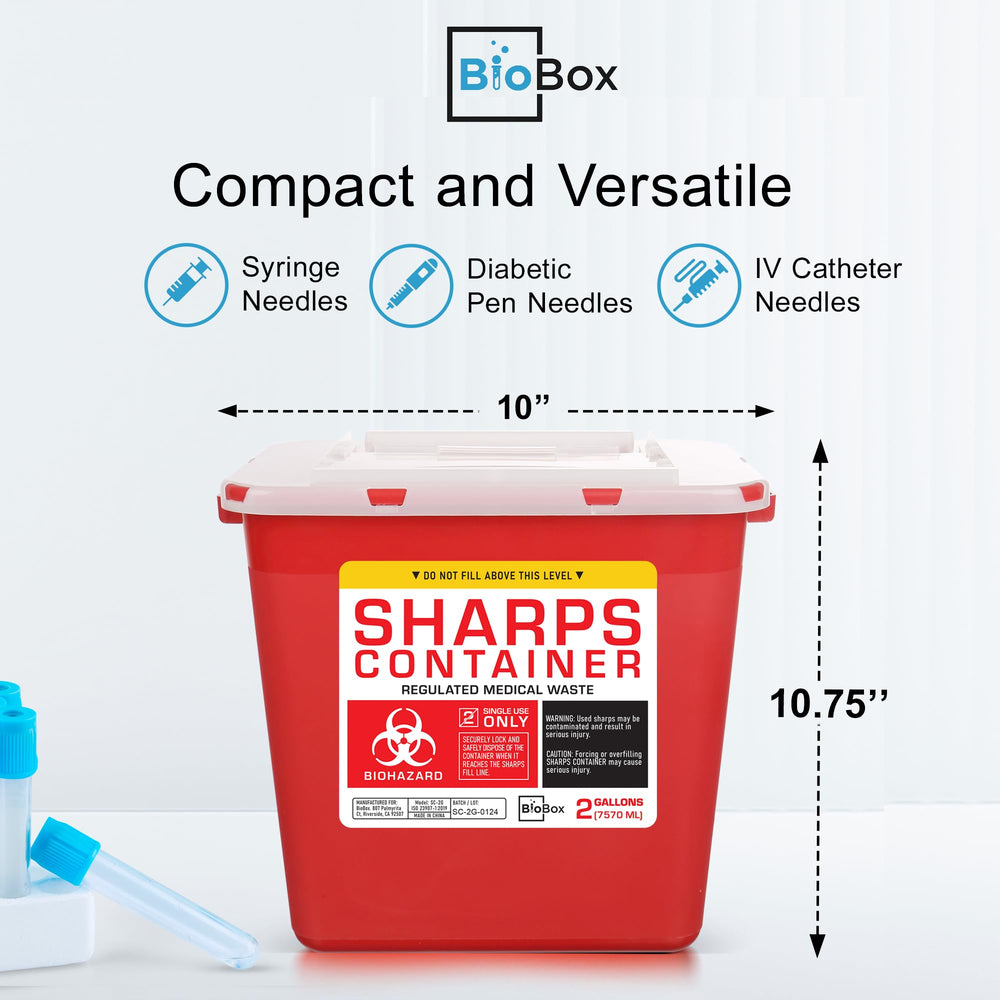 BioBox Sharps Container Large side view highlights rugged thermoplastic build for reliable containment.