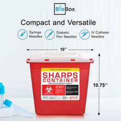 BioBox Sharps Container Large side view highlights rugged thermoplastic build for reliable containment.