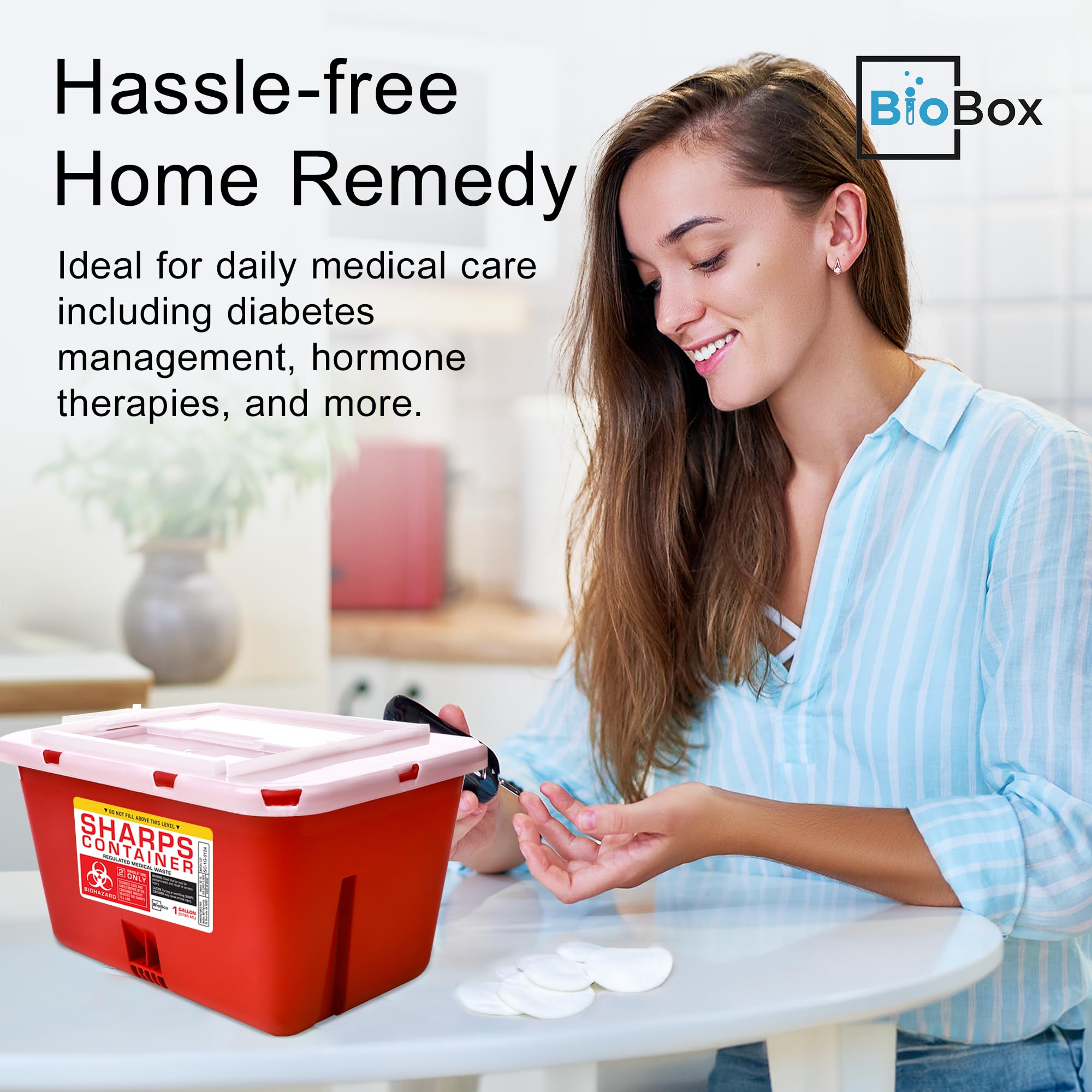 BioBox Sharps Container Large in-use scenario for field transportation and handling