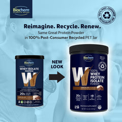 Biochem Whey Protein scoop showing a 20g serving for quick fueling.