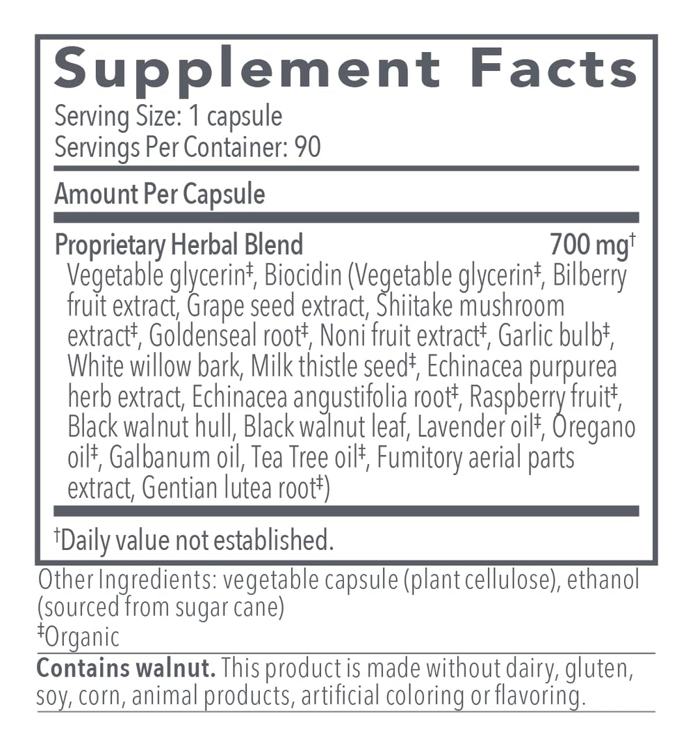 Biocidin Capsules bottle on desk in lifestyle setting