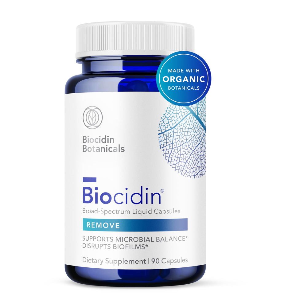 Biocidin Capsules bottle pour shows easy daily gut support