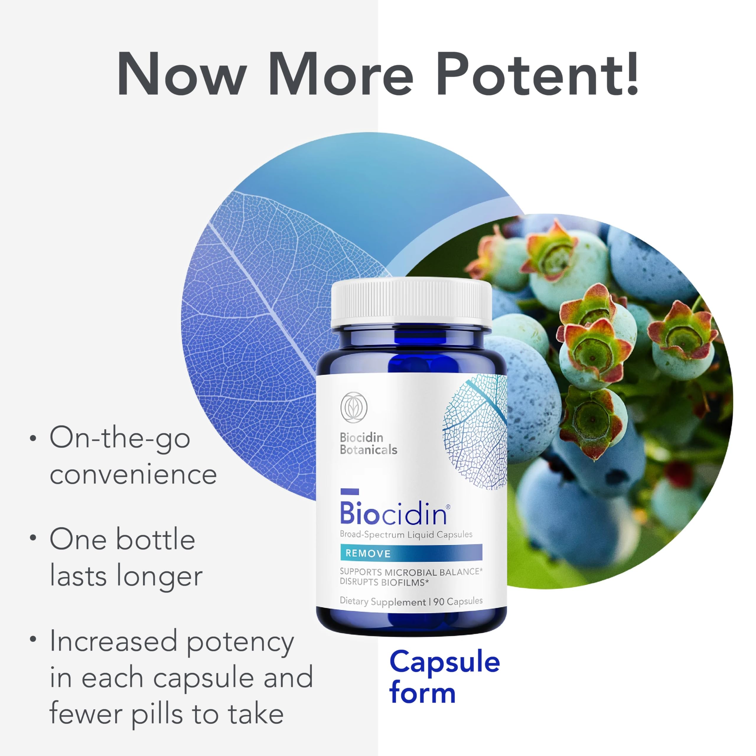 Biocidin Capsules packaging display on shelf, professional-grade