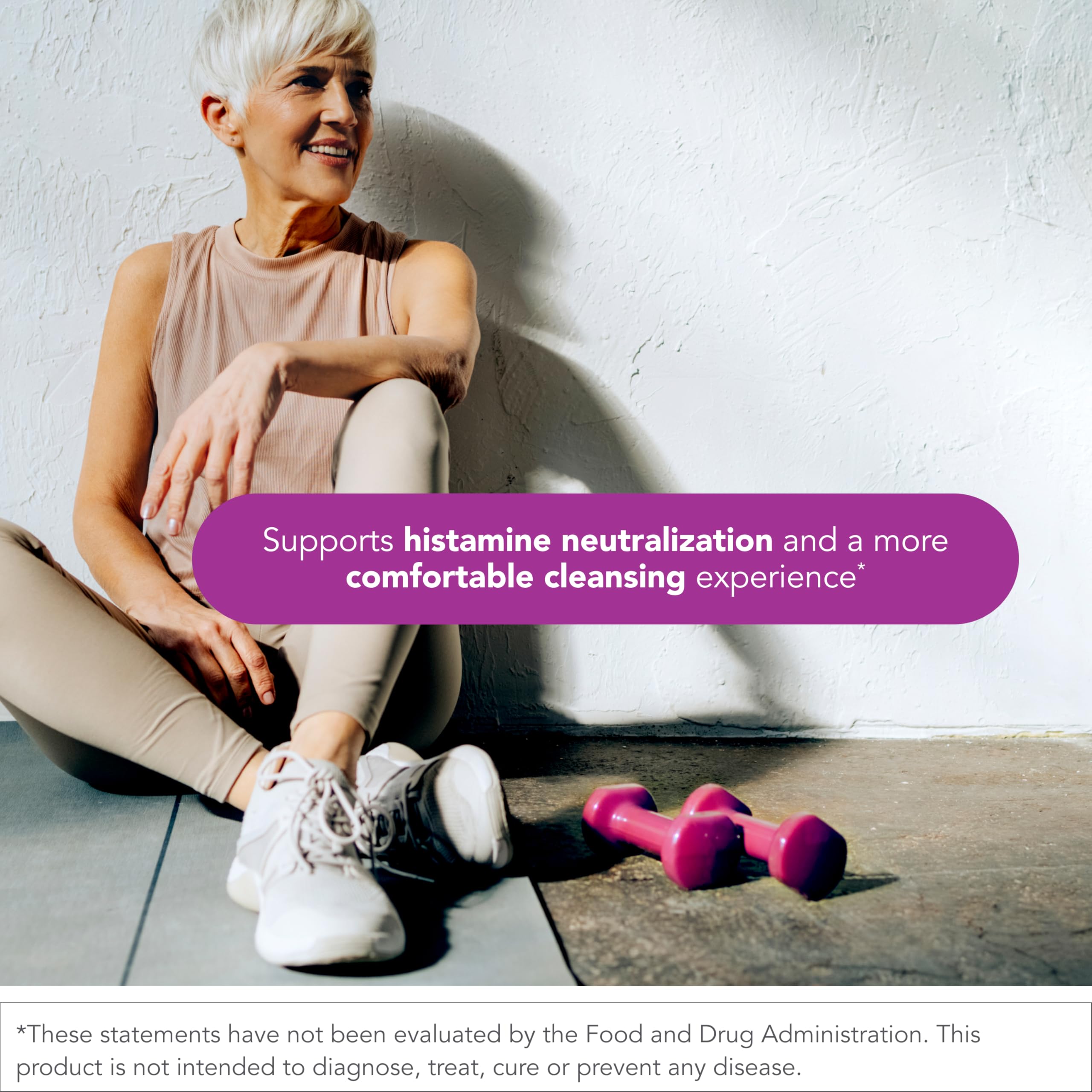 Biocidin G.I. Detox+ capsules in water glass implying gentle cleansing and easy use.
