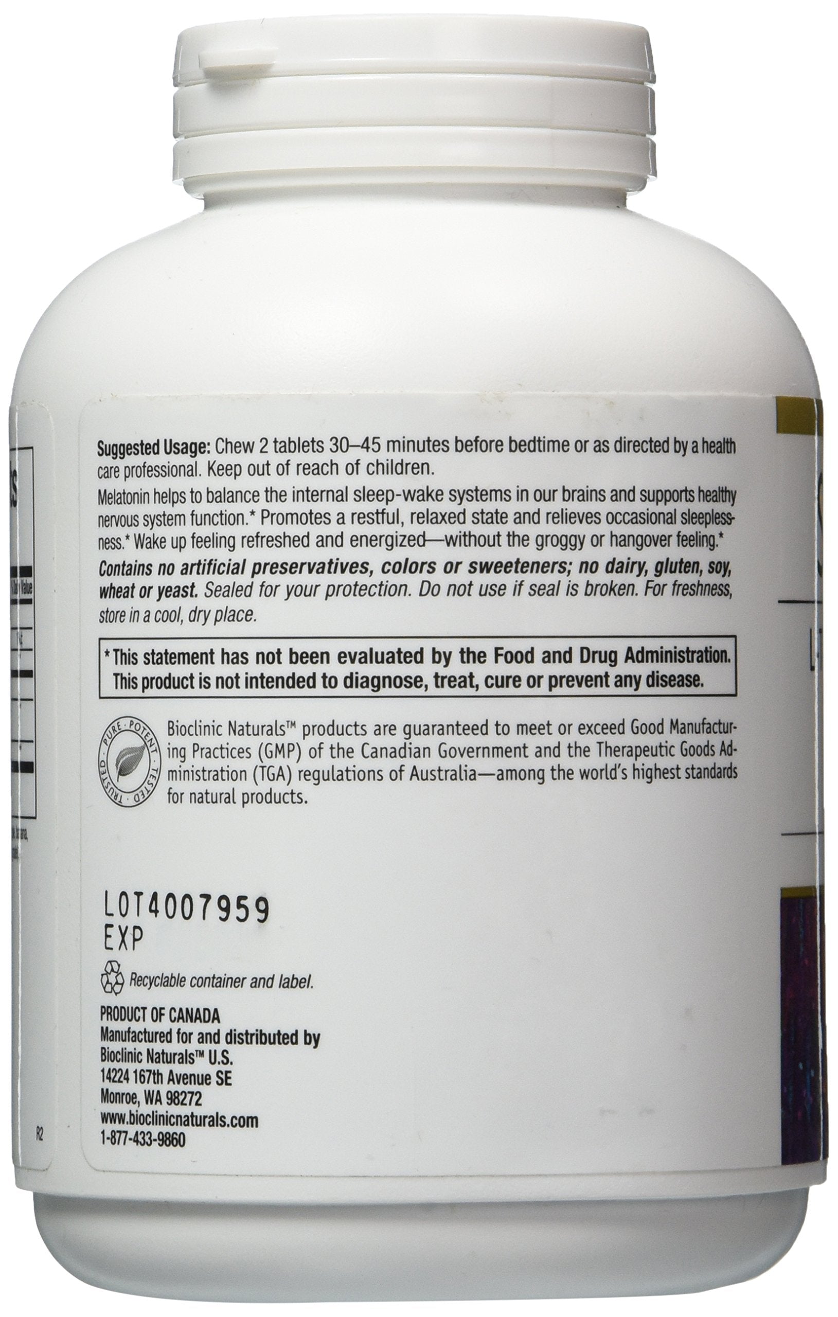 Closeup of Somno Pro Tropical Breeze chewable tablets ready for bedtime.