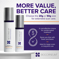 BIOCORNEUM Silishield scar area close up showing protected skin potential