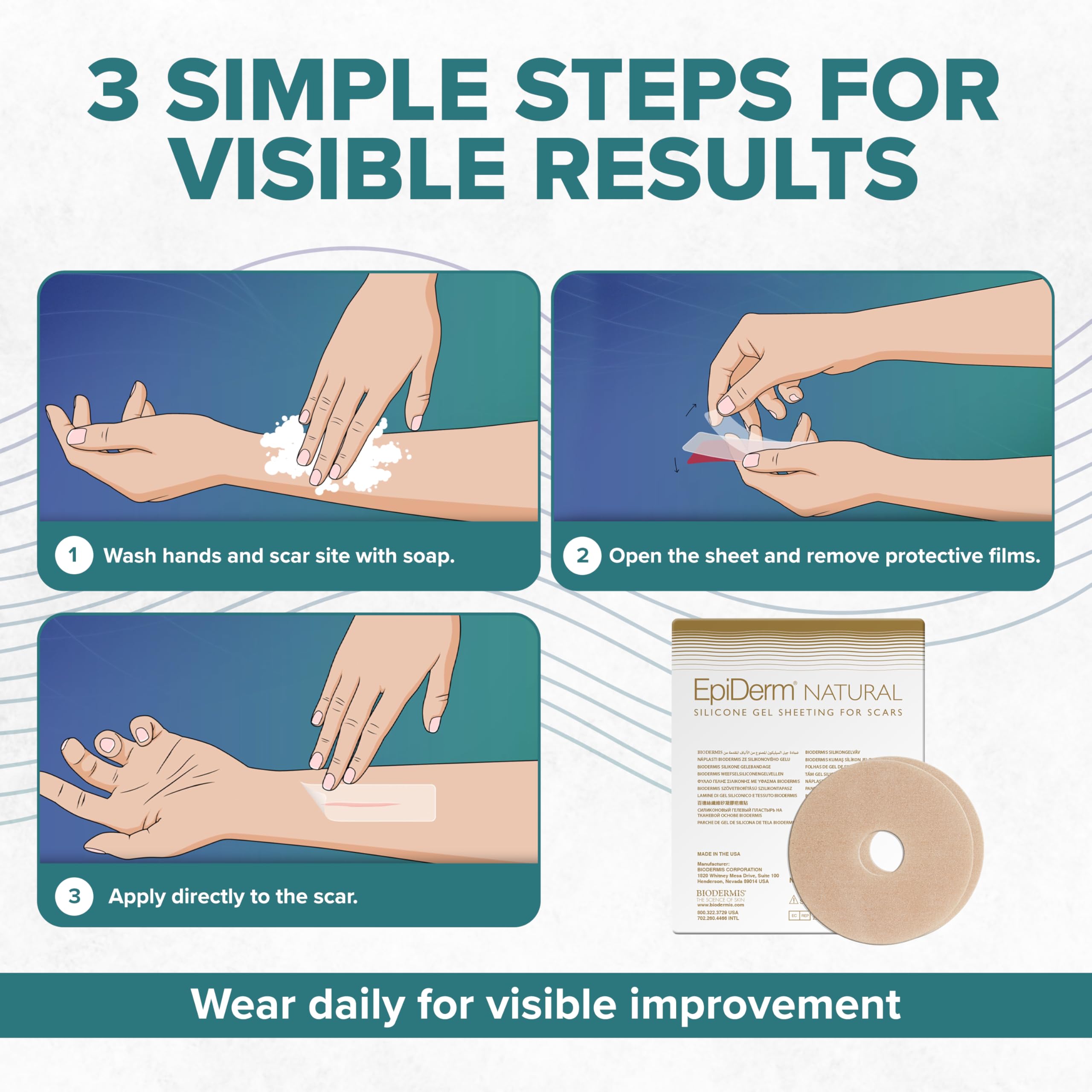 Made in the USA BIODERMIS EpiDerm Areola Circles use premium silicone