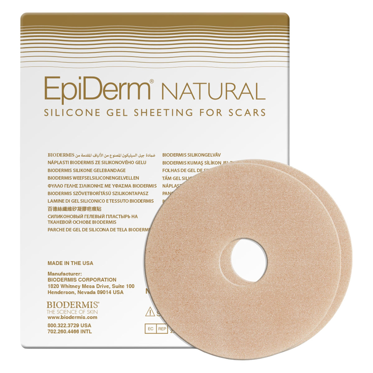BIODERMIS EpiDerm Areola Circles pack for discreet scar care and reuse