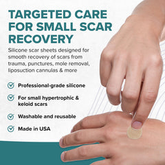 Biodermis Epiderm Circles close-up on skin for small scar management.
