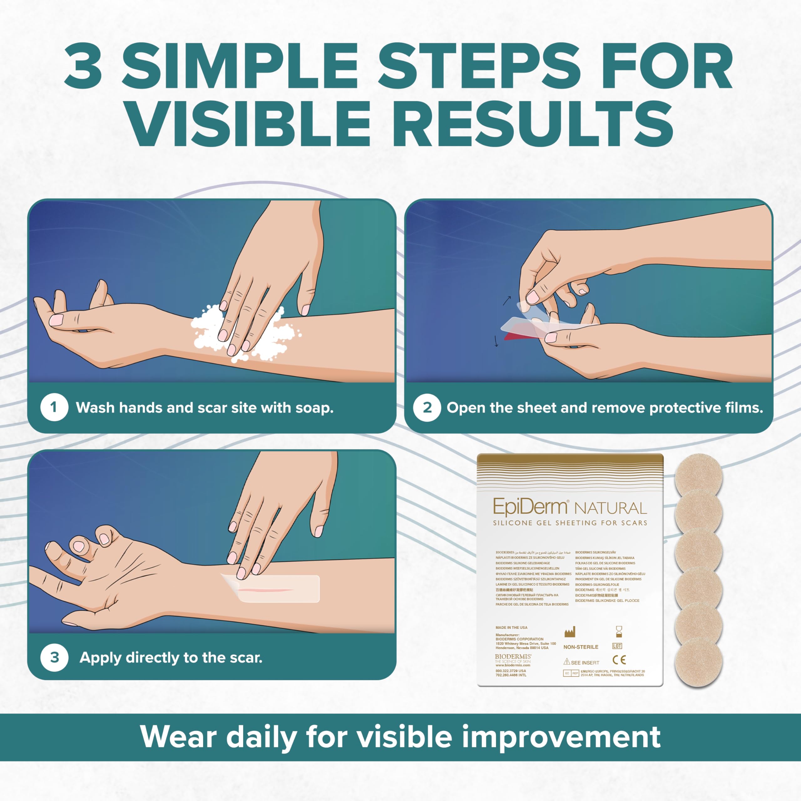 Biodermis Epiderm Circles packaging close-up.