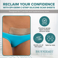 Close-up of Biodermis Epiderm silicone material showing breathable barrier benefits.